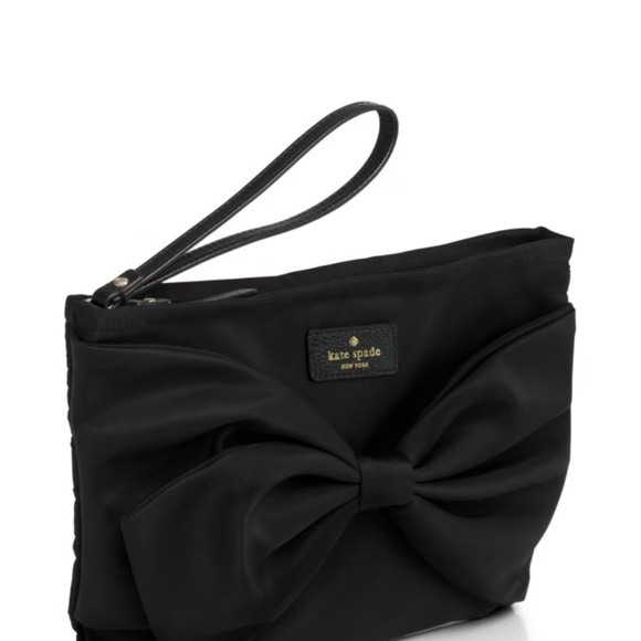 ♠️Kate Spade New York On Purpose Nylon Black Bow Wristlet, NWT